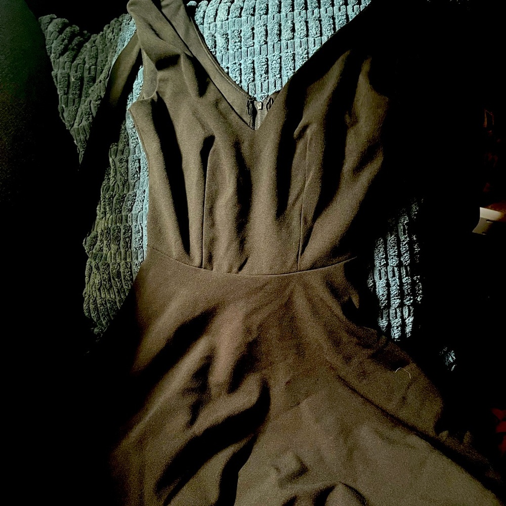 Black size small mini dress straps and belt tie
